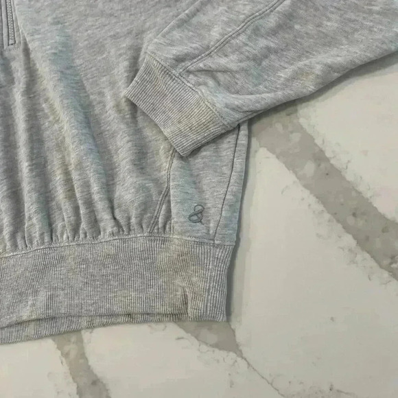 Lou & Grey Signature Soft Half Zip Pullover Sweatshirt Heather Gray Womens Large - Picture 3 of 6